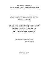 Ứng dụng công nghệ thông tin trong công tác quản lý tuyển sinh sau đại học (1)