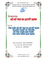 Tìm hiểu hệ hỗ trợ ra quyết định và giải thuật di truyền hỗ trợ chọn sản phẩm khi mua hàng qua mạng