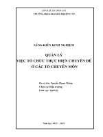 SÁNG KIẾN KINH NGHIỆM QUẢN LÝ VIỆC TỔ CHỨC THỰC HIỆN CHUYÊN ĐỀ Ở CÁC TỔ CHUYÊN MÔN