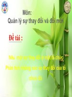 Slide môn quản lý sự thay đổi: Phân tích sức ép thay đổi ở 1 tổ chức