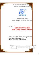 Tiểu luận môn CÔNG NGHỆ TRI THỨC VÀ ỨNG DỤNG Gom Cụm Văn Bản Với Thuật Toán K-means