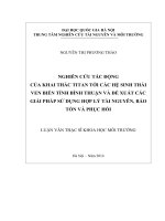 luận văn nghiên cứu tác động của khai thác titan tới các hệ sinh thái ven biển tỉnh bình thuận và đề xuất các giải pháp sử dụng hợp lý tài nguyên, bảo tồn và phục hồi