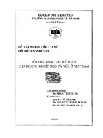 Tổ chức công tác kế toán cho doanh nghiệp nhỏ và vừa ở Việt Nam