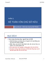 Chương 6 Kế toán vốn chủ sở hữu phần 2 (Môn Kế toán tài chính 1)