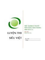 TRẮC NGHIỆM lí THUYẾT PHÂN DẠNG THEO CHƯƠNG ôn vật lí 12