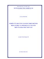 Nghiên cứu khả năng tận dụng nhiệt khí thải động cơ phục vụ sinh hoạt của ngư dân trên tàu khai thác thủy sản