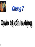 Chương 7 quản trị vồn lưu động (Môn Tài chính doanh nghiệp)