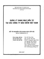 Quản lý danh mục đầu tư tại các công ty bảo hiểm Việt Nam
