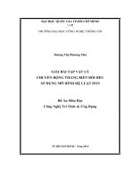 Tiểu luận môn CÔNG NGHỆ TRI THỨC VÀ ỨNG DỤNG GIẢI BÀI TẬP VẬT LÝ CHUYỂN ĐỘNG THẲNG BIẾN ĐỔI ĐỀU ÁP DỤNG MÔ HÌNH HỆ LUẬT DẪN