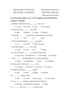 Đề HKII Tiếng Anh 8  - 10