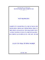 Nghiên cứu ảnh hưởng của việc sử dụng chế phẩm emina trong quá trình trồng trọt và biện pháp làm sạch sau thu hoạch đến chất lượng vệ sinh an toàn của một số loại rau, quả trồng tại xã đông xuân  sóc sơn  hà nội