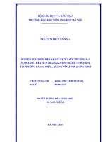 Nghiên cứu diễn biến chất lượng môi trường ao nuôi tôm thẻ chân trắng (litopenaeus vannamei) tại phường hà an thị xã quảng yên tỉnh quảng ninh