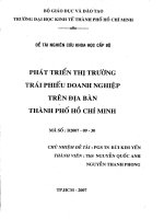 Phát triển thị trường trái phiếu doanh nghiệp trên địa bàn Thành phố Hồ Chí Minh (Kèm bảng tóm tắt)