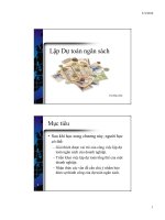 Lập dự toán ngân sách (Môn Kế Toán Quản Trị)