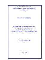 Nghiên cứu tình hình sản xuất và tiêu thụ hạt giống lúa tại huyện mỹ đức thành phố hà nội