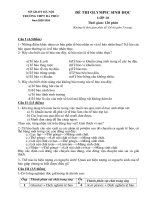 Đề thi Olympic Sinh học ĐP lớp 10 năm 2009-2010