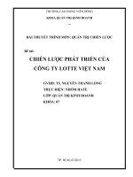 bài thuyết trình môn quản trị chiến lược đề tài chiến lược phát triển của công ty lotte việt nam