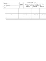 KIỂM TRA ĐỊNH KÌ GIỮA HK II TOÁN nh 2010-2011+ĐÁP ÁN