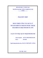 Hoàn thiện công tác quản lý thu bảo hiểm xã hội bắt buộc thuộc bảo hiểm xã hội tỉnh hưng yên