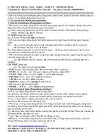 Lí thuyết tiếng anh – topic – giới từ – prepositions