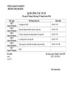 Kế hoạch các tuần