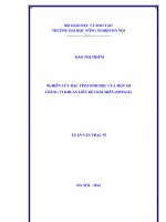 Nghiên cứu đặc tính sinh học của một số chủng vi khuẩn liên kết hải miên (sponge)