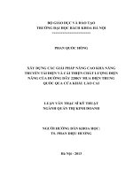 luận văn thạc sĩ kinh tế đầu tư  Xây dựng các giải pháp nâng cao khả năng truyền tải điện và cải thiện chất lượng điện năng của đường dây 220kV mua điện Trung Quốc qua cửa khẩu Lào Cai