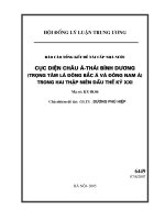 Cục diện châu á thái bình dương (trọng tâm là đông bắc á và đông nam á) trong hai thập niên đầu thế kỷ XXI