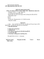 BIÊN BẢN SƠ KẾT HK I