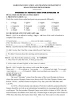 Đề kiểm tra 45 phút Tiếng Anh 10 - Bài số 4