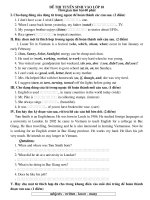 Đề thi vào lớp 10 hay + key