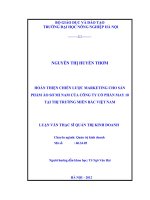 Hoàn thiện chiến lược marketing cho sản phẩm áo sơ mi nam của công ty cổ phần may 10 tại thị trường miền bắc việt nam