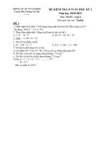 Đề kiểm tra 8 tuần kỳ I - Năm học 2010-2011