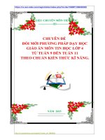 CHUYÊN ĐỀ   ĐỔI MỚI PHƯƠNG PHÁP DẠY HỌC   GIÁO ÁN MÔN TIN HỌC LỚP 4  TỪ TUẦN 9 ĐẾN TUẦN 11  THEO CHUẨN KIẾN THỨC KĨ NĂNG.