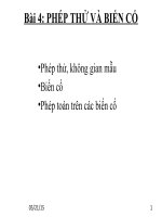 PHÉP THỬ VÀ BIẾN CỐ