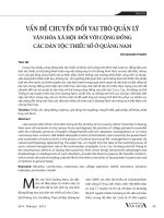Vấn đề chuyển đổi vai trò quản lý văn hóa xã hội đối với cộng đồng các dân tộc thiểu số ở Quảng Nam