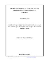 Nghiên cứu quan hệ di truyền một số giống lúa đặc sản, chất lượng, trồng phổ biến ở việt nam bằng chỉ thị phân tử SSR