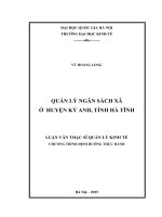 Quản lý ngân sách xã ở huyện Kỳ Anh, tỉnh Hà Tĩnh