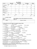 Đề Kiểm tra giữa kỳ II_Tiếng Anh lớp 8_1