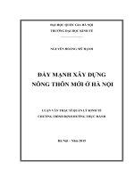 Đẩy mạnh xây dựng nông thôn mới ở Hà Nội