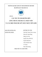 Các yếu tố ảnh hưởng đến lòng trung thành của nhân viên và các biện pháp để giữ chân nhân viên giỏi