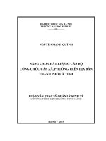 Nâng cao chất lượng cán bộ công chức cấp xã, phường trên địa bàn thành phố Hà Tĩnh