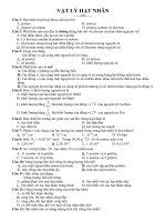 Chủ đề: Vật lý hạt nhân (Ôn thi TN)