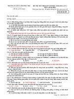 De thi thu DH lan 1 ma 209- DTNT tinh Phu Tho