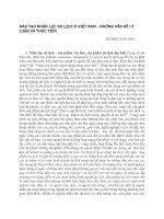 Đào tạo nhân lực Du lịch ở Việt Nam-những vấn đề lý luận và thực tiễn