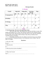 Đề Kiểm tra giữa kỳ II_Tiếng Anh lớp 6_2