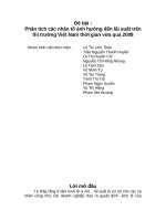 Đề án Phân tích các nhân tố ảnh hưởng đến lãi suất trên thị trường Việt Nam thời gian vừa qua 2014