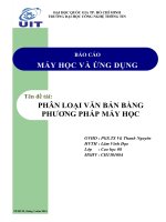 Tiểu luận môn Máy học và ứng dụng PHÂN LOẠI VĂN BẢN BẰNG PHƯƠNG PHÁP MÁY HỌC
