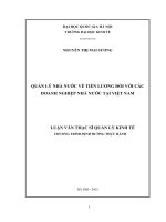 Quản lý nhà nước về tiền lương đối với các doanh nghiệp nhà nước tại Việt Nam