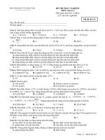 Đề kiểm tra một tiết HKII Vật lí 12 bài số 1